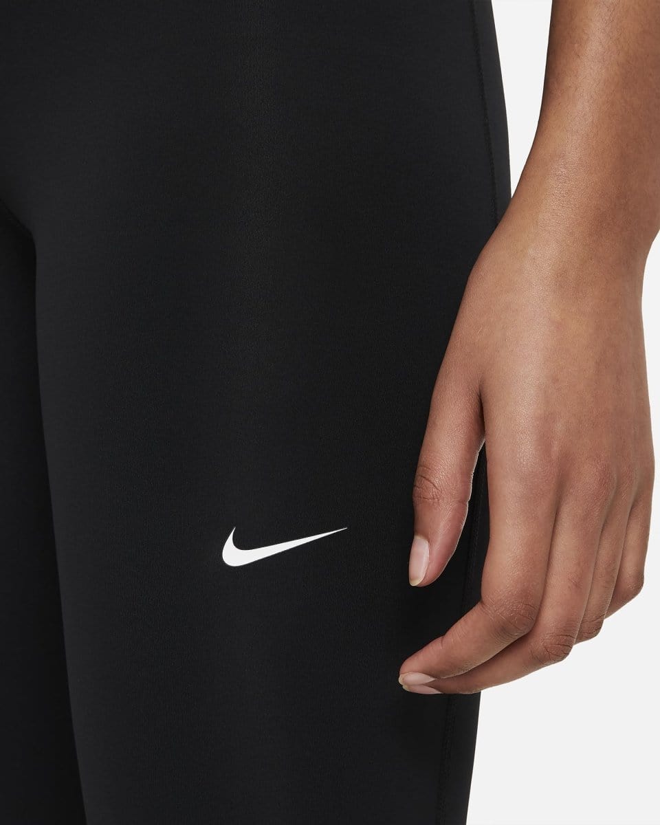 NIKE WOMEN'S PRO 365 HIGH-WAISTED 7/8 MESH PANEL BLACK TIGHTS