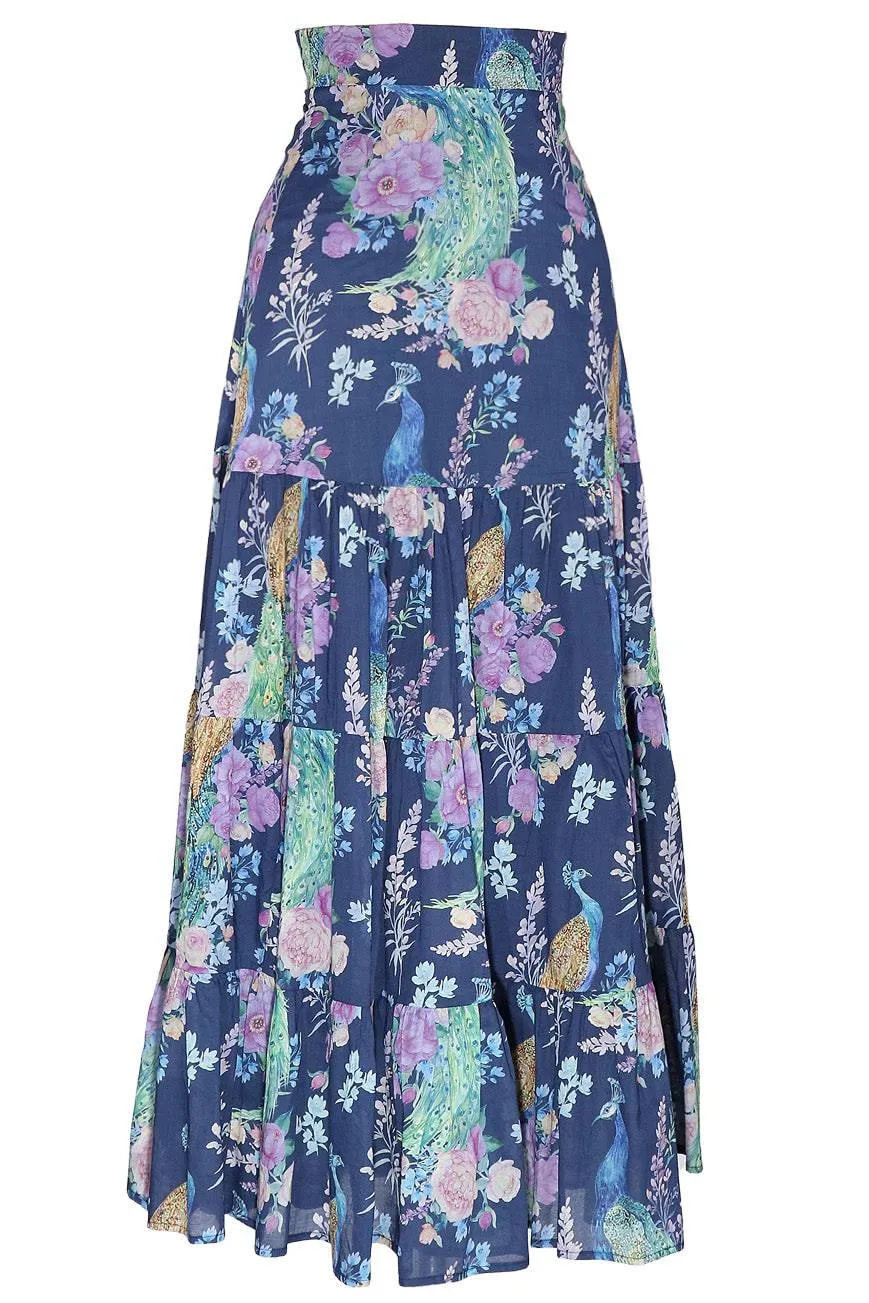 Peacocks And Palaces Maxi Skirt