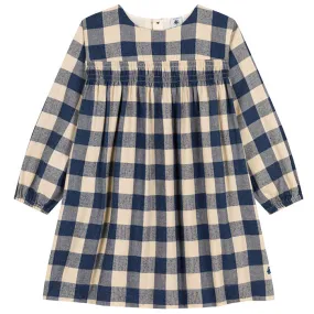 Petit Bateau Child Dress Incognito Blue Checks