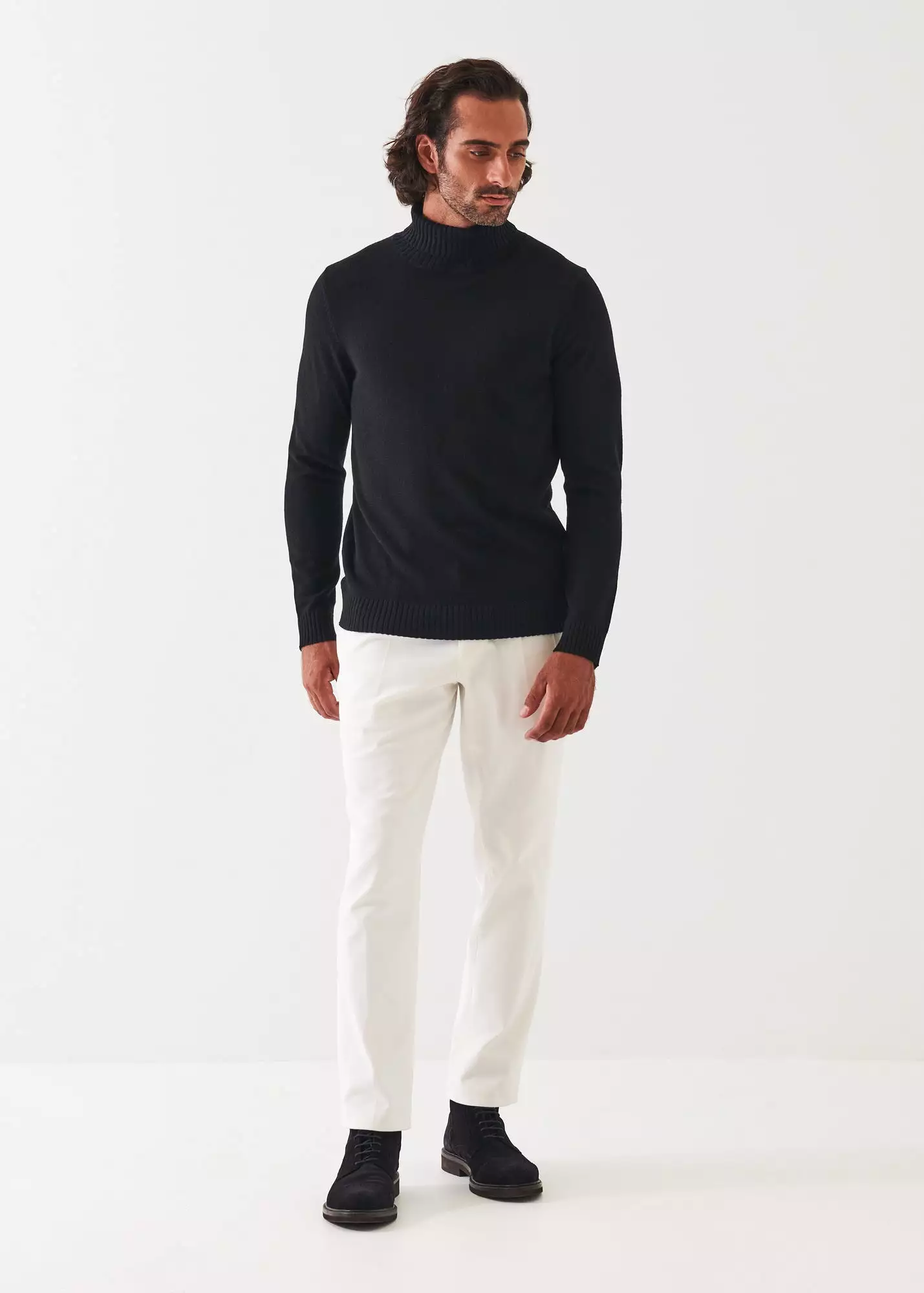 PLAITED MERINO WOOL TURTLENECK