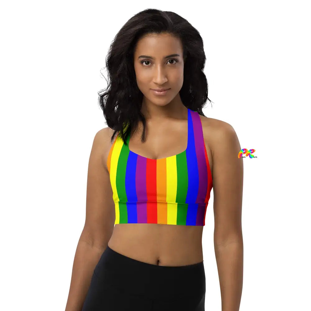 Pride Stripes Longline Sports Bra