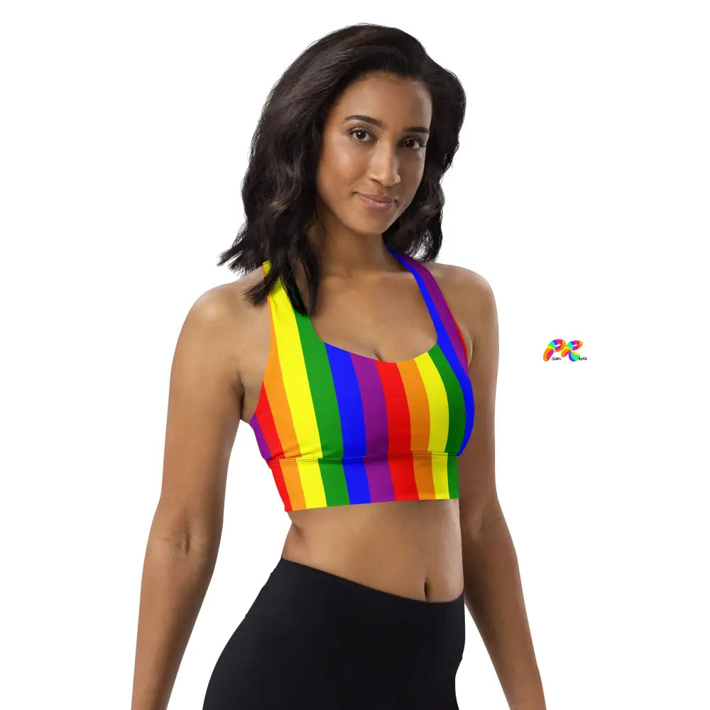 Pride Stripes Longline Sports Bra