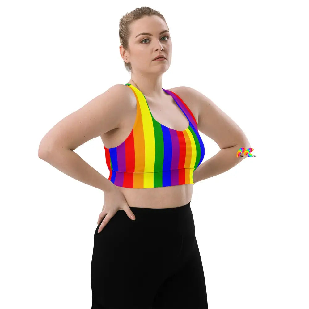 Pride Stripes Longline Sports Bra