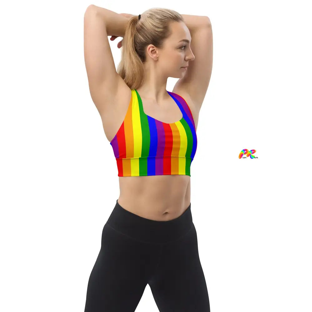 Pride Stripes Longline Sports Bra