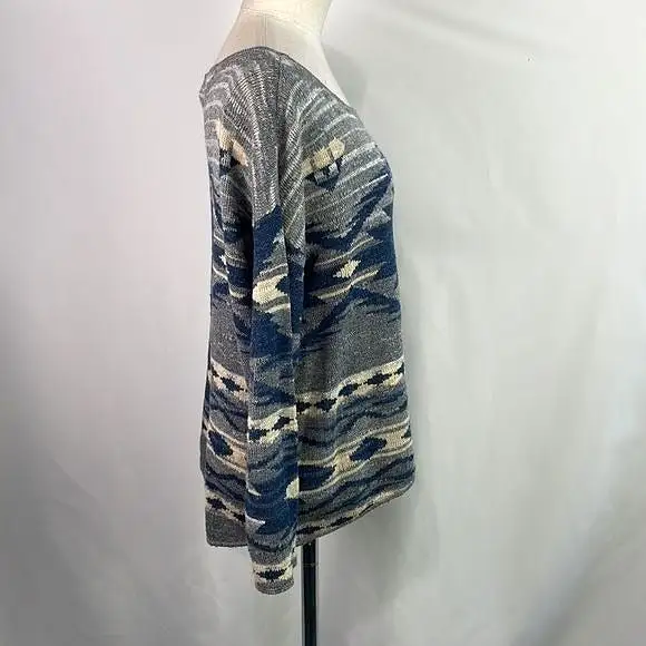 Ralph LaurenBlue Grey Print Sweater