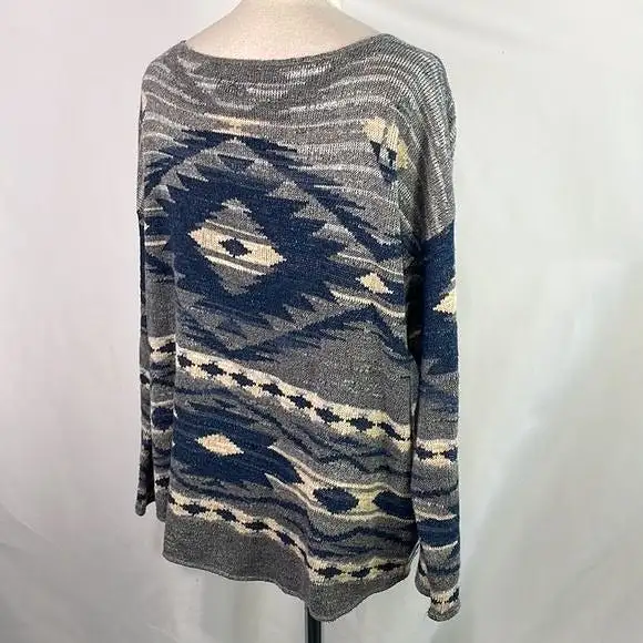 Ralph LaurenBlue Grey Print Sweater