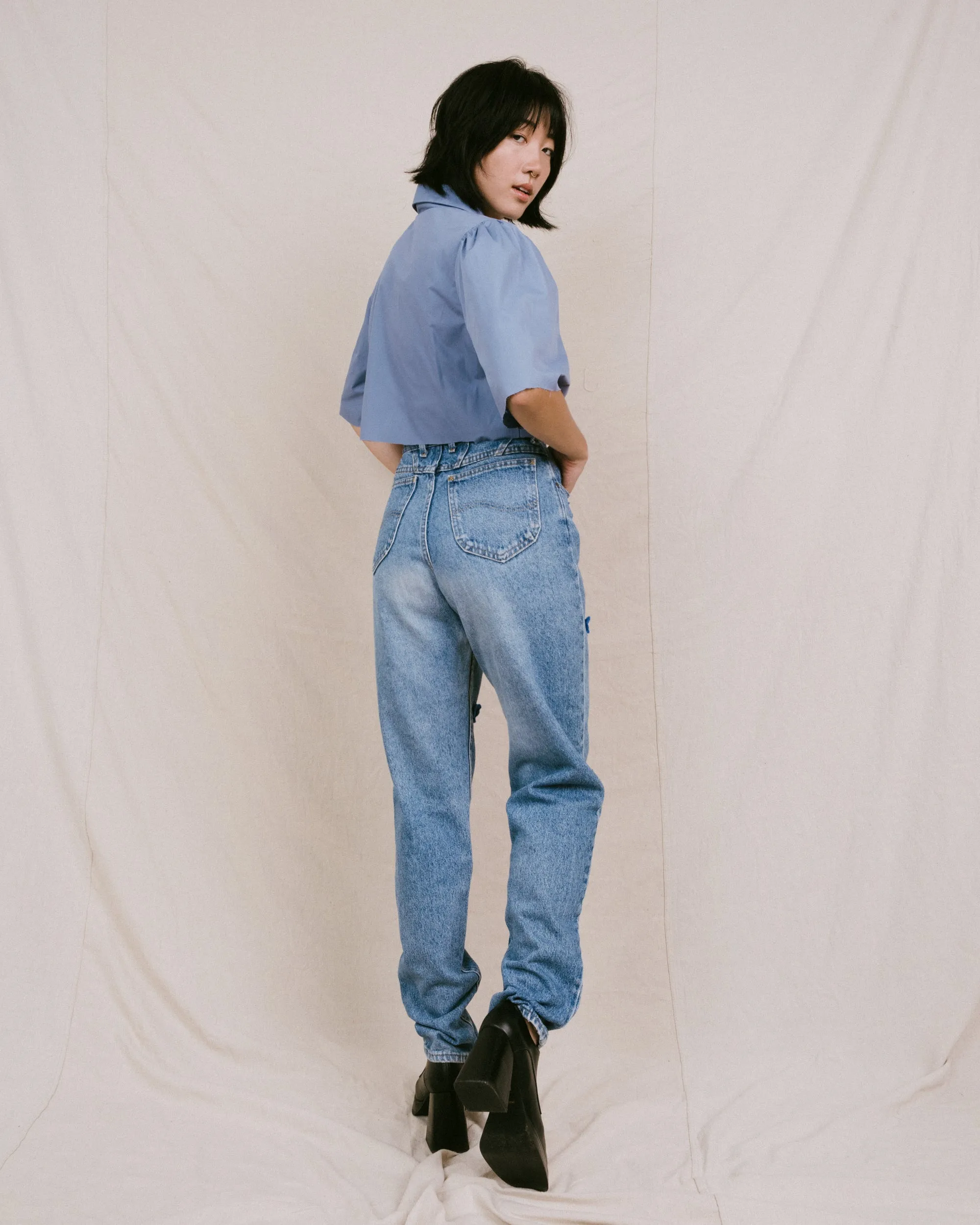 Remade Vintage Flower Denim Pants (S/M)