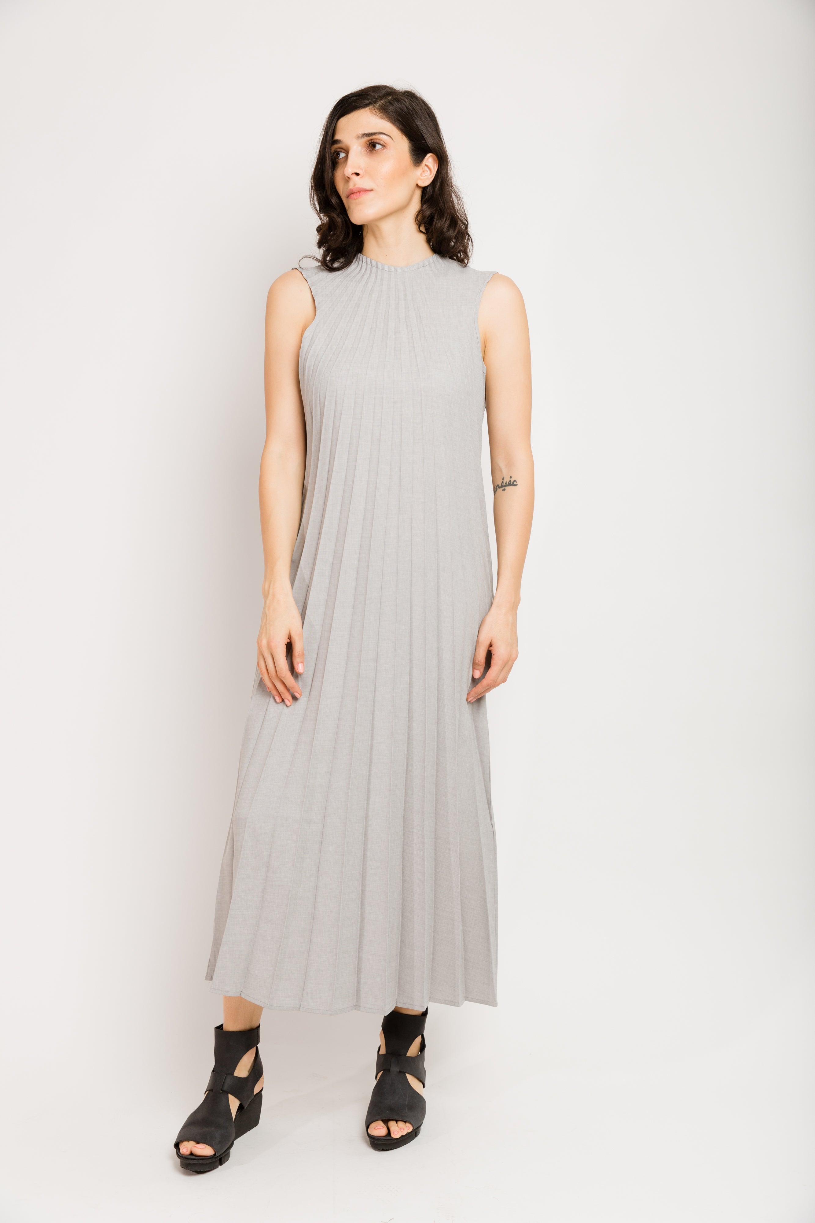 Reversible Racerback Maxi Sunburst Dress | Grey