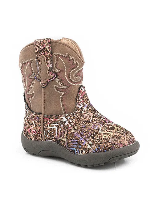 Roper 09-016-1225-2986 Infants Cowbabies Glitter Aztec Boot Brown