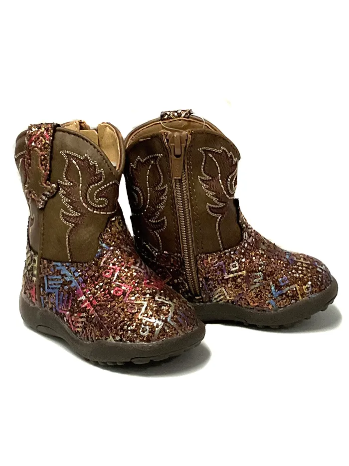 Roper 09-016-1225-2986 Infants Cowbabies Glitter Aztec Boot Brown