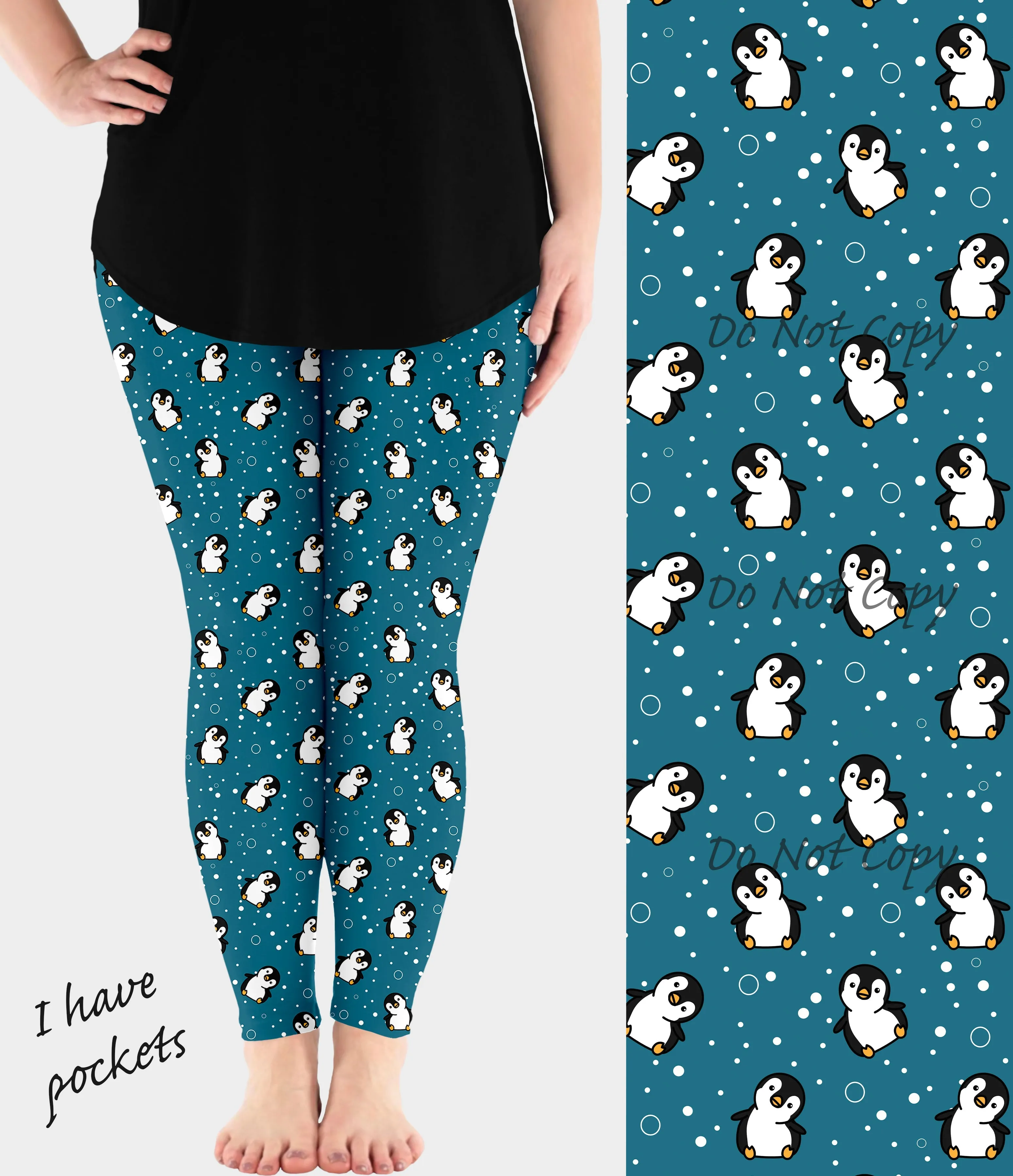 RTS - Cute Penguin Leggings w/ Pockets