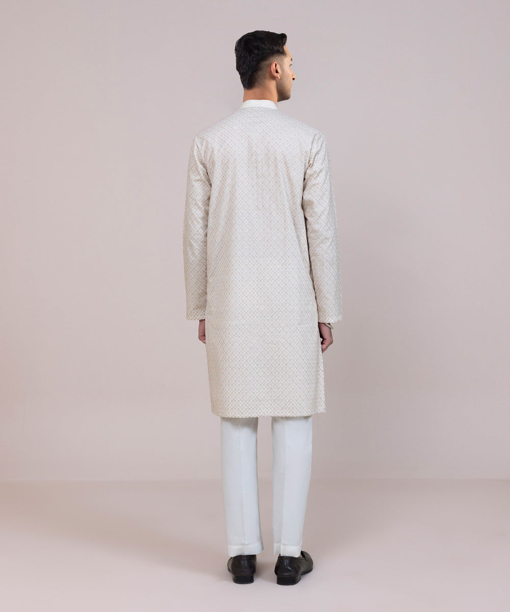 Schiffli Embroidered Cotton Kurta