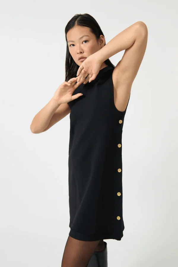 Selena Button Tunic Black