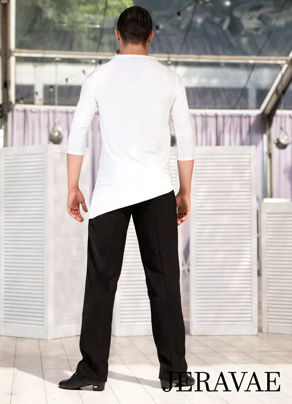 Senga Dancewear KAMET Men's Loose Turtleneck Tuck Out Style Latin Shirt Available in Cream and Black M073 in Stock