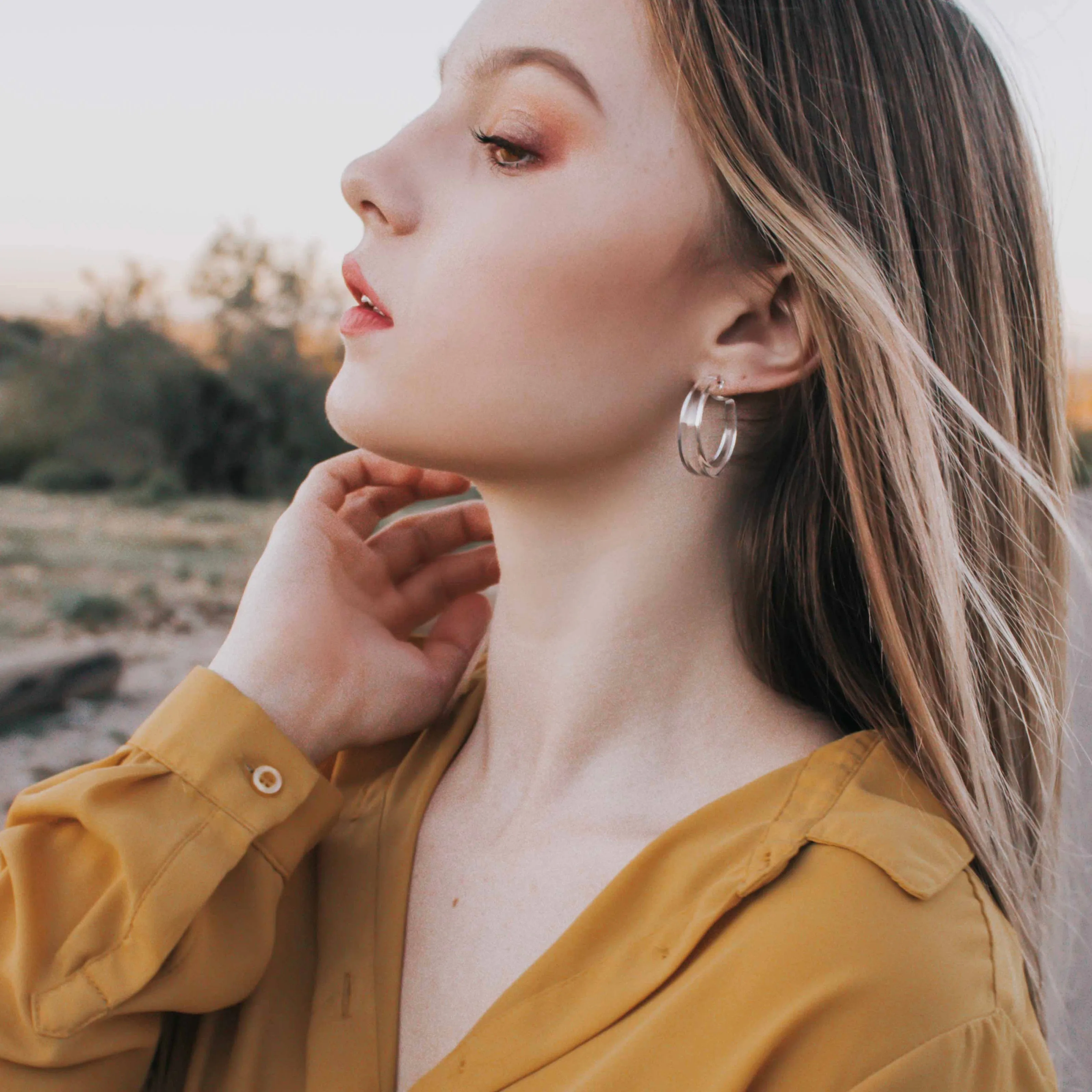 Shiny Opaque Lola Hoop Earrings