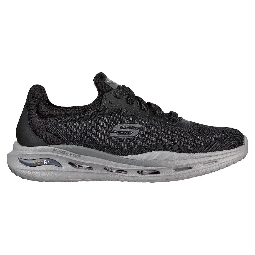 SKECHERS Men's Arch Fit Orvan-Trayver Running Shoe (Black/Charcoal)