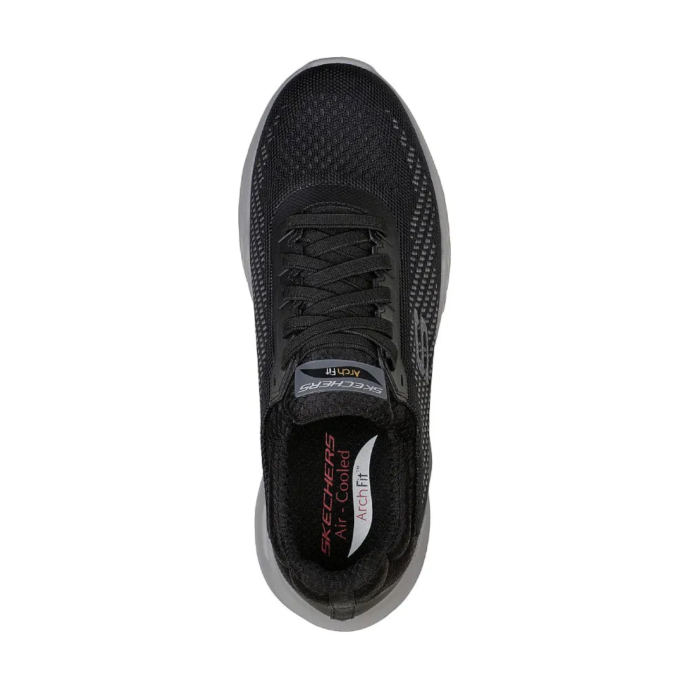 SKECHERS Men's Arch Fit Orvan-Trayver Running Shoe (Black/Charcoal)