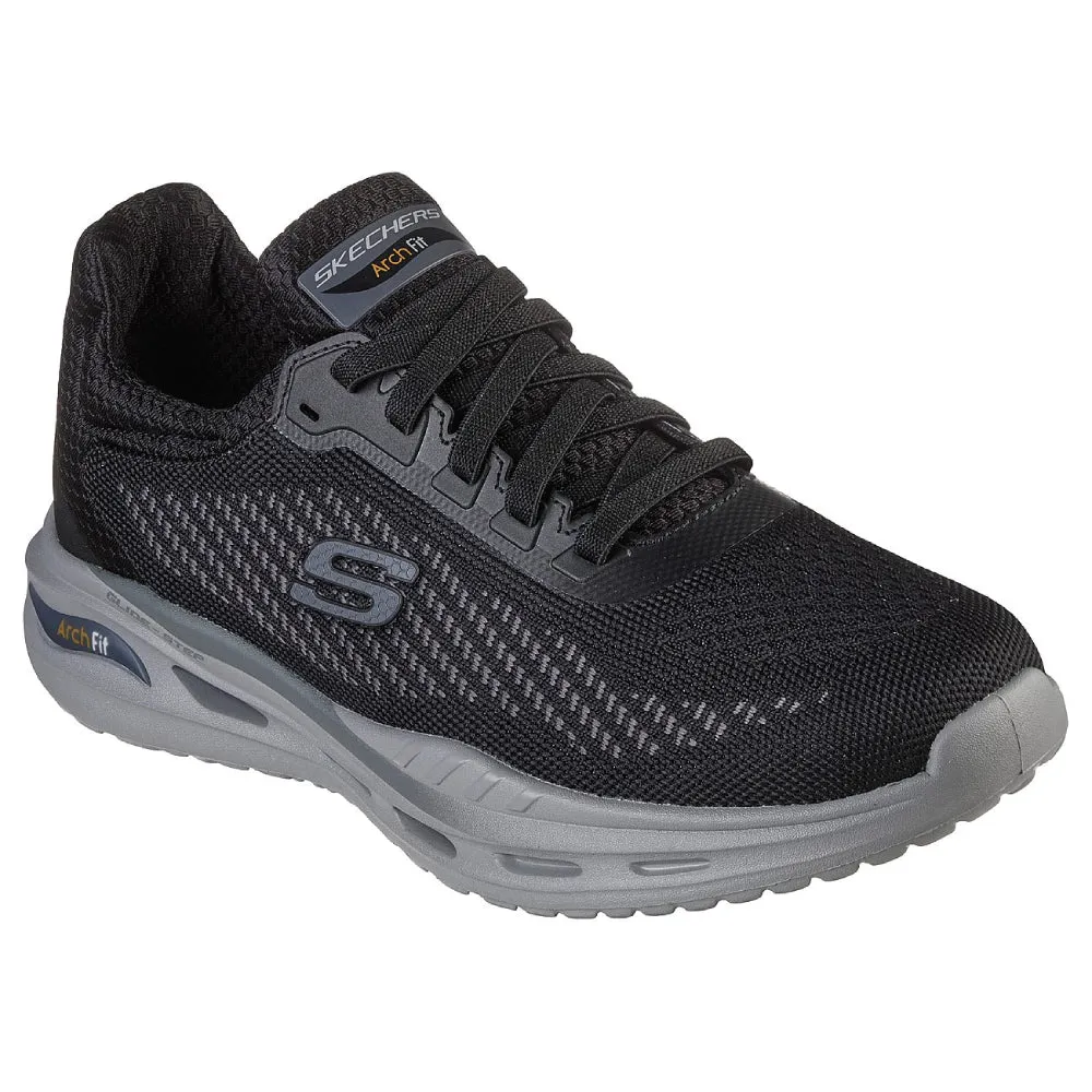 SKECHERS Men's Arch Fit Orvan-Trayver Running Shoe (Black/Charcoal)