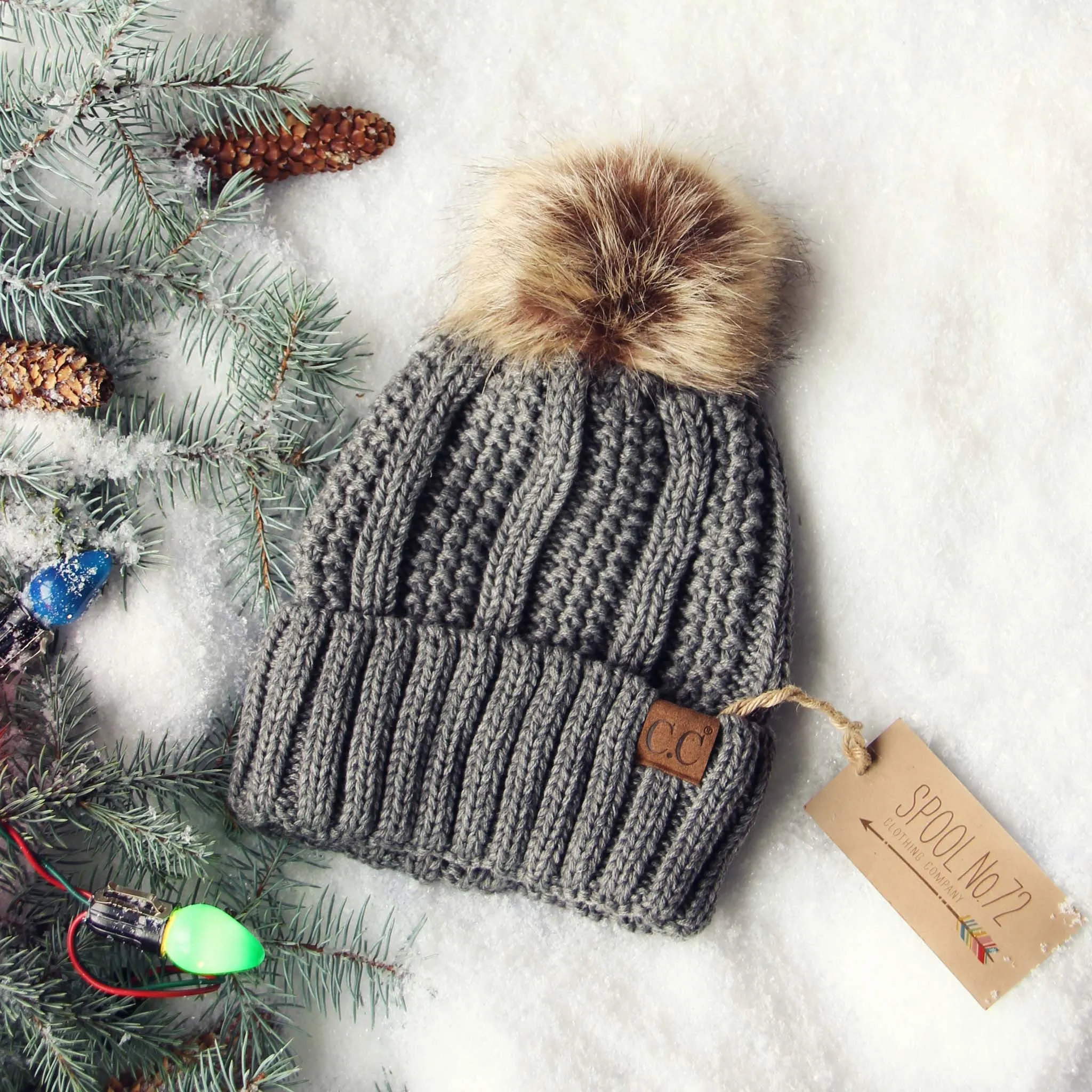 Snow Dust Cozy Beanie in Gray