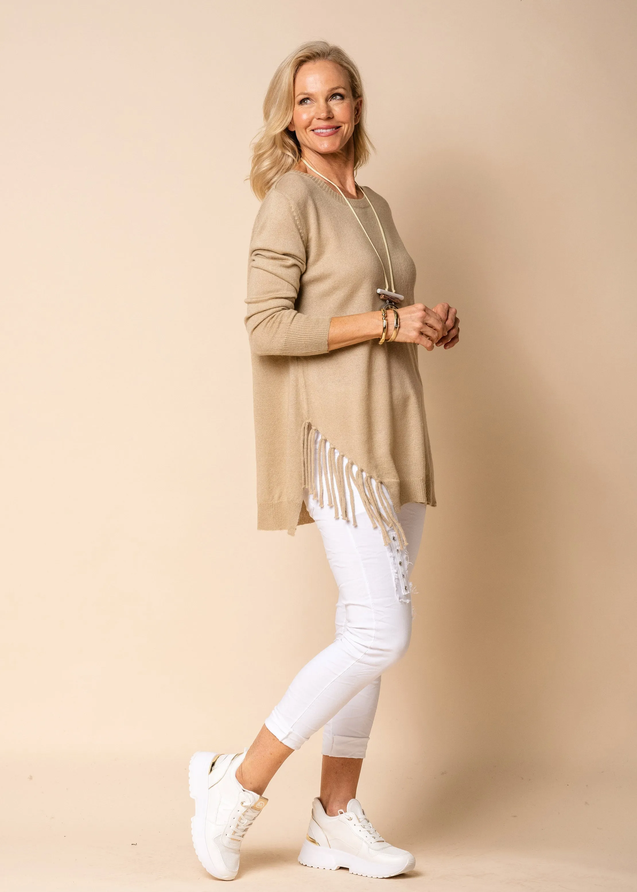 Snow Knit Top in  Latte