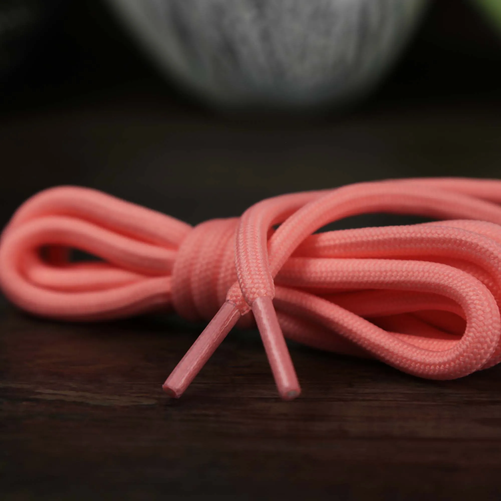 Solid Rope Peach Shoelaces with Peach Aglets | 120cm Capswag