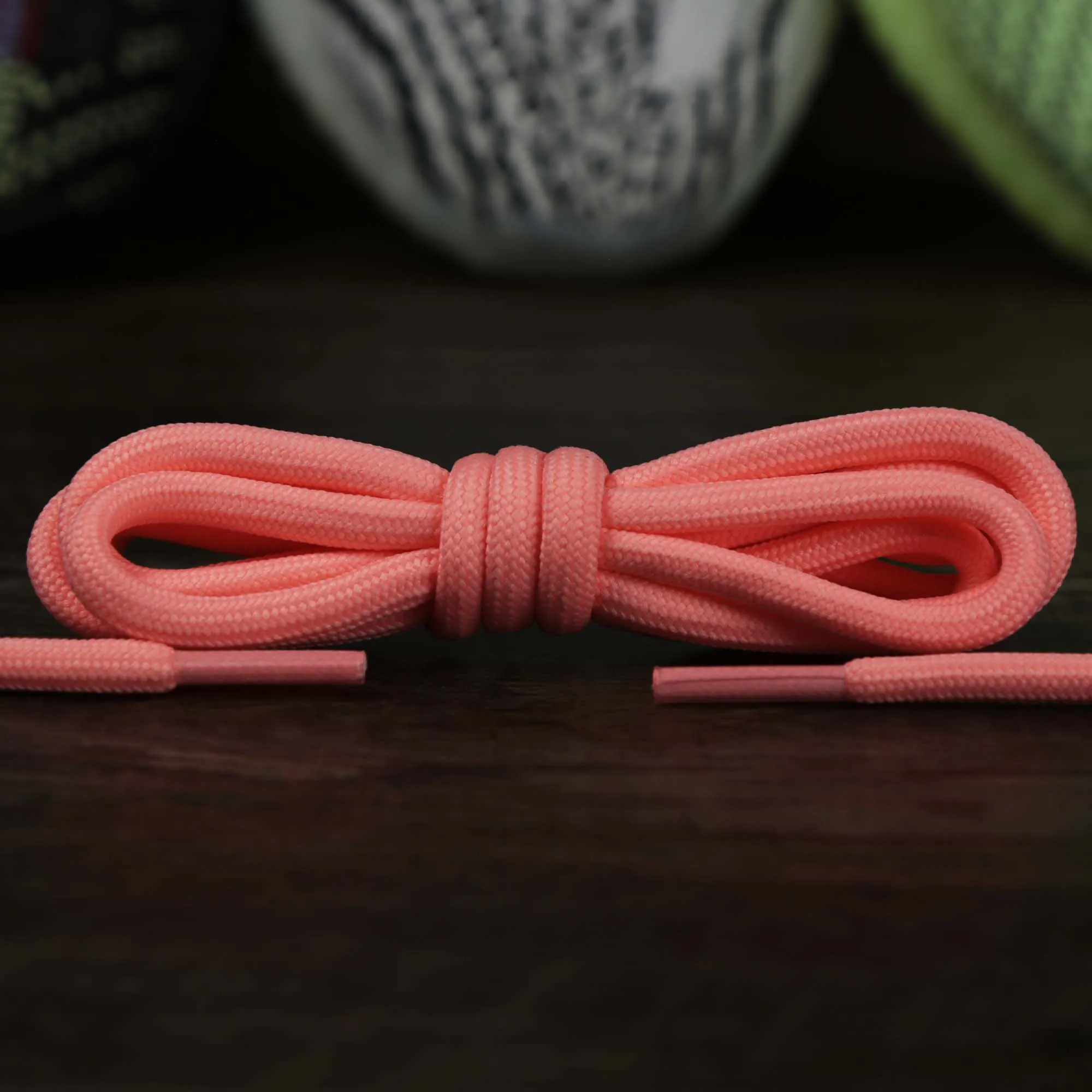 Solid Rope Peach Shoelaces with Peach Aglets | 120cm Capswag