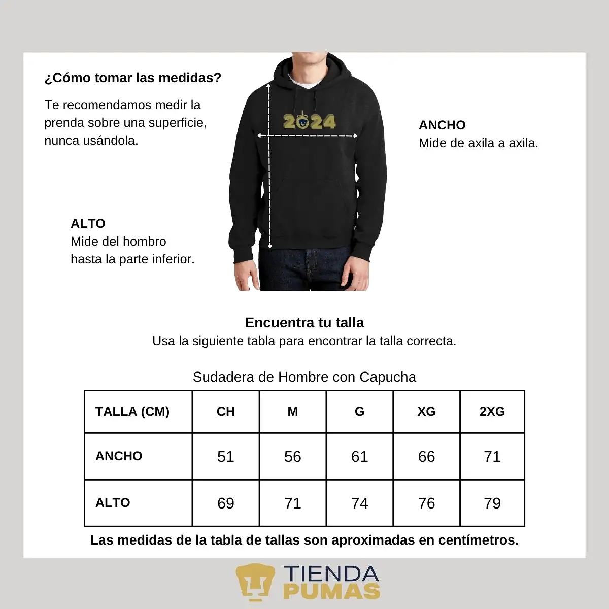 Sudadera Hombre Hoodie Pumas UNAM Ao Nuevo