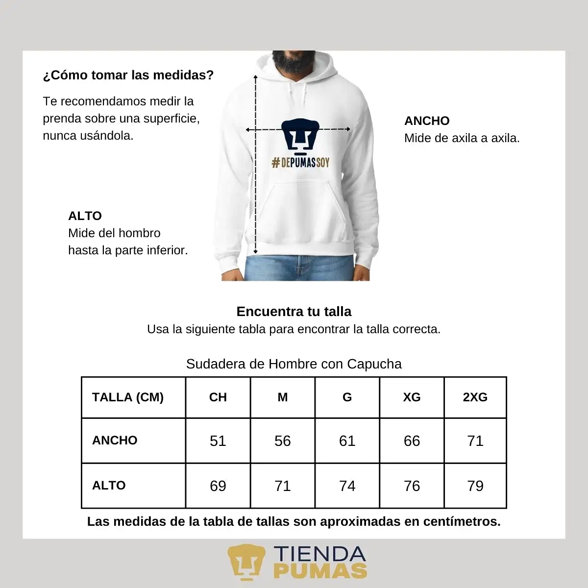 Sudadera Hombre Hoodie Pumas UNAM De Pumas Soy