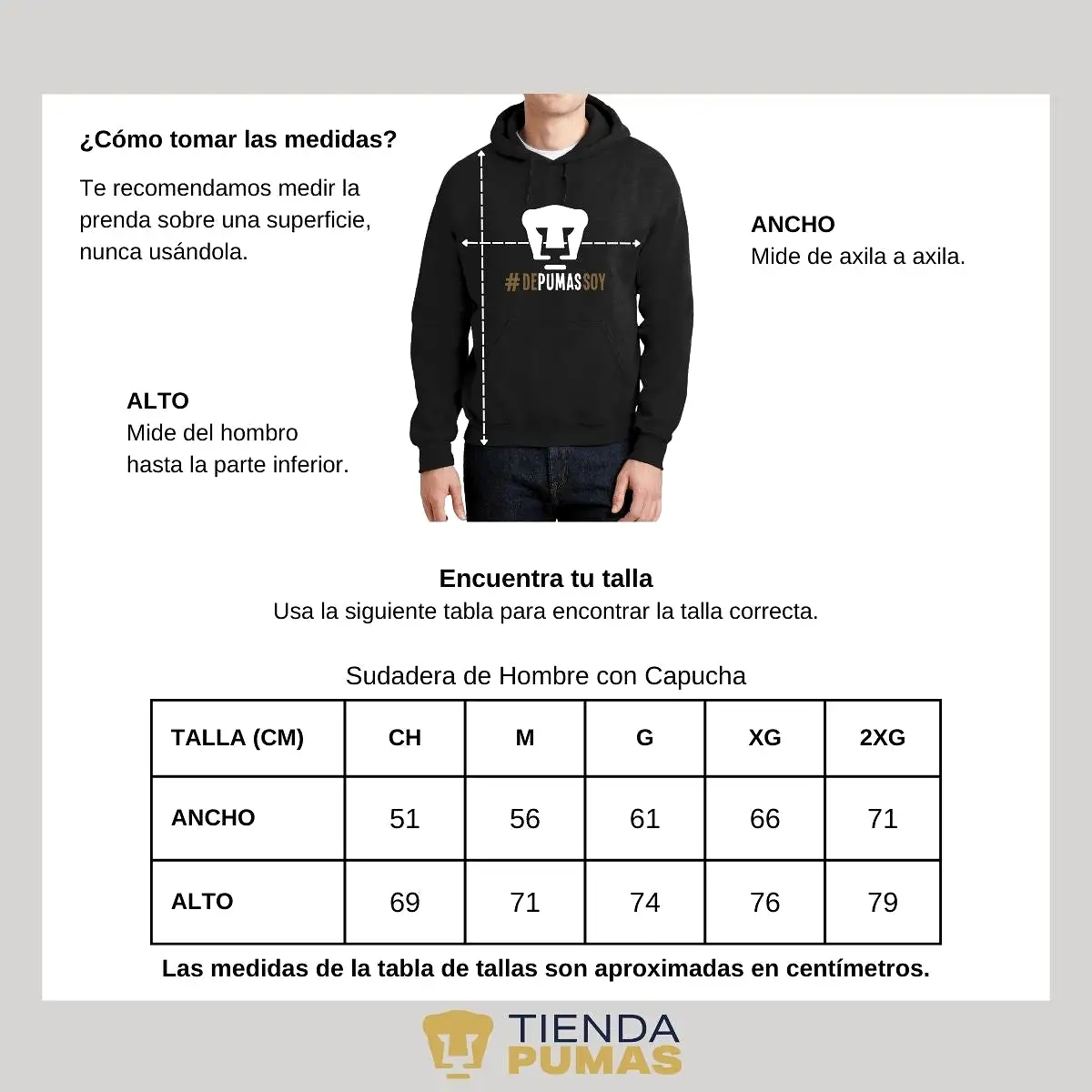 Sudadera Hombre Hoodie Pumas UNAM De Pumas Soy