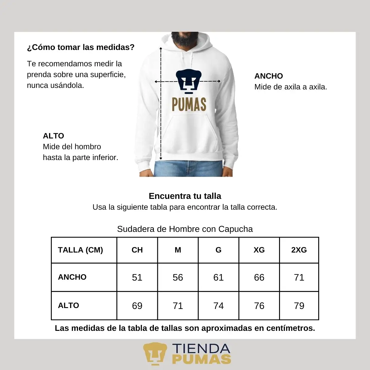 Sudadera Hombre Hoodie Pumas UNAM Logo Pumas