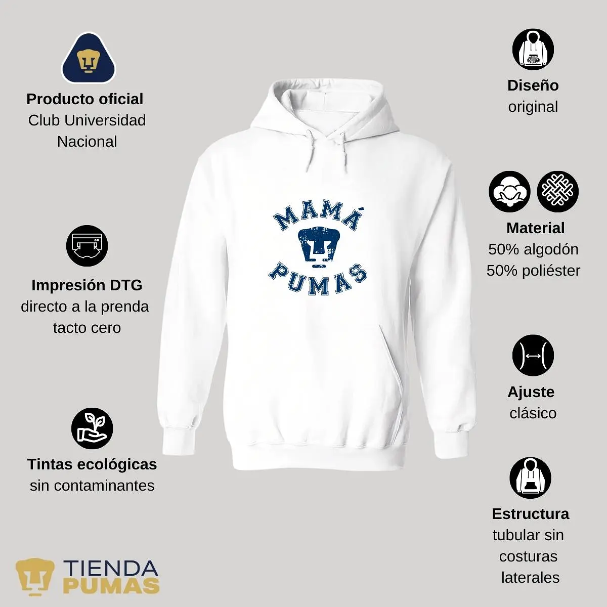 Sudadera Hombre Hoodie  Pumas UNAM Mamá