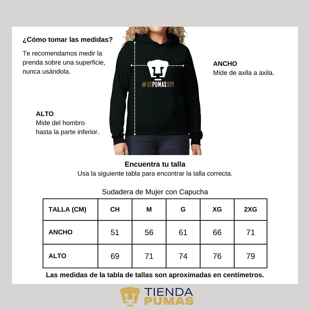 Sudadera Mujer Hoodie Pumas UNAM De Pumas Soy