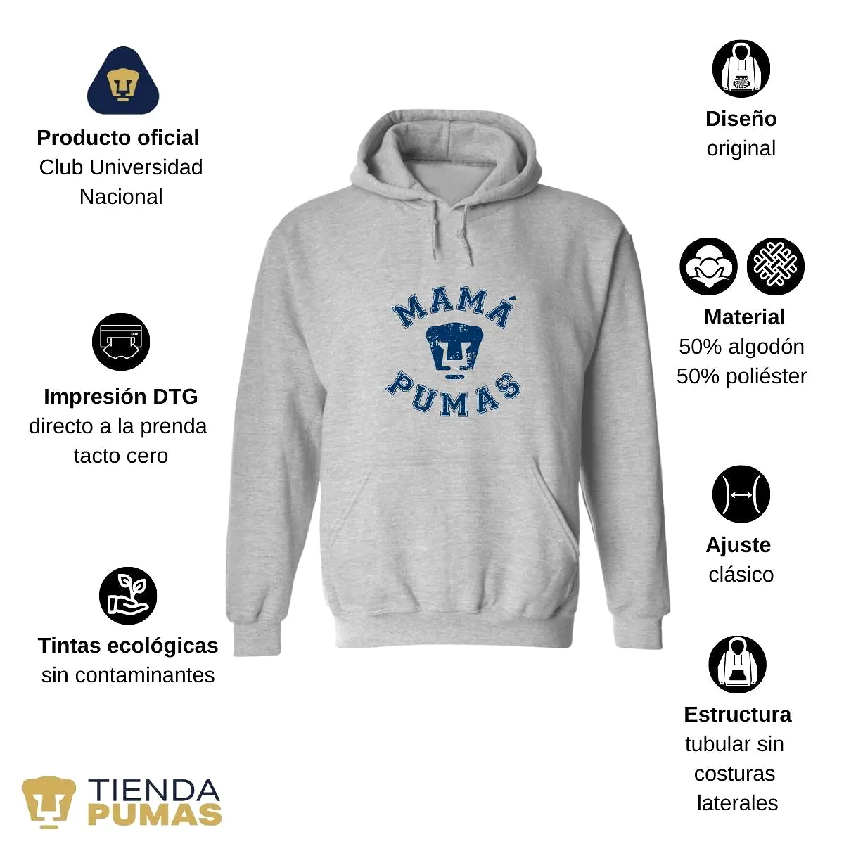 Sudadera Mujer Hoodie  Pumas UNAM Mamá