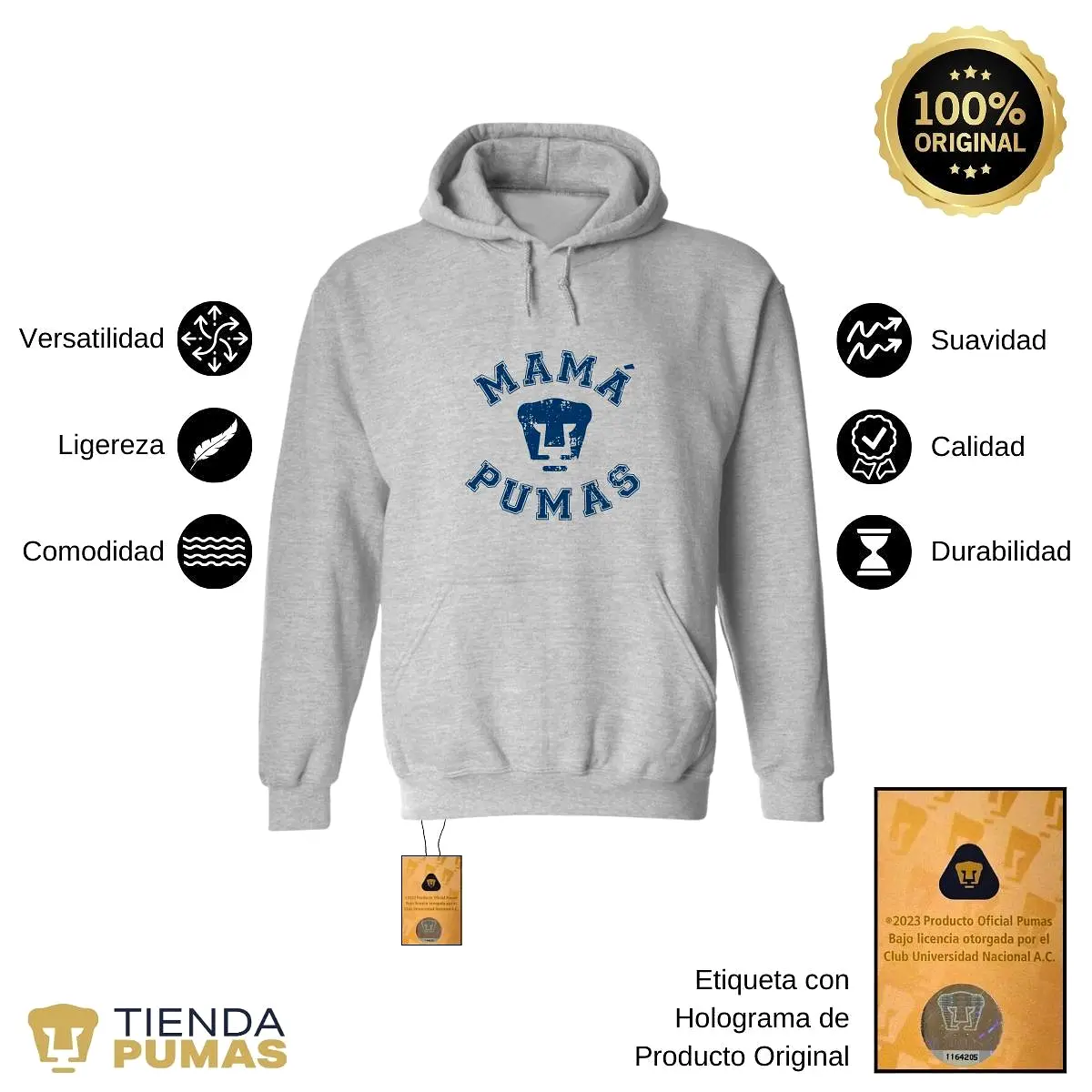 Sudadera Mujer Hoodie  Pumas UNAM Mamá