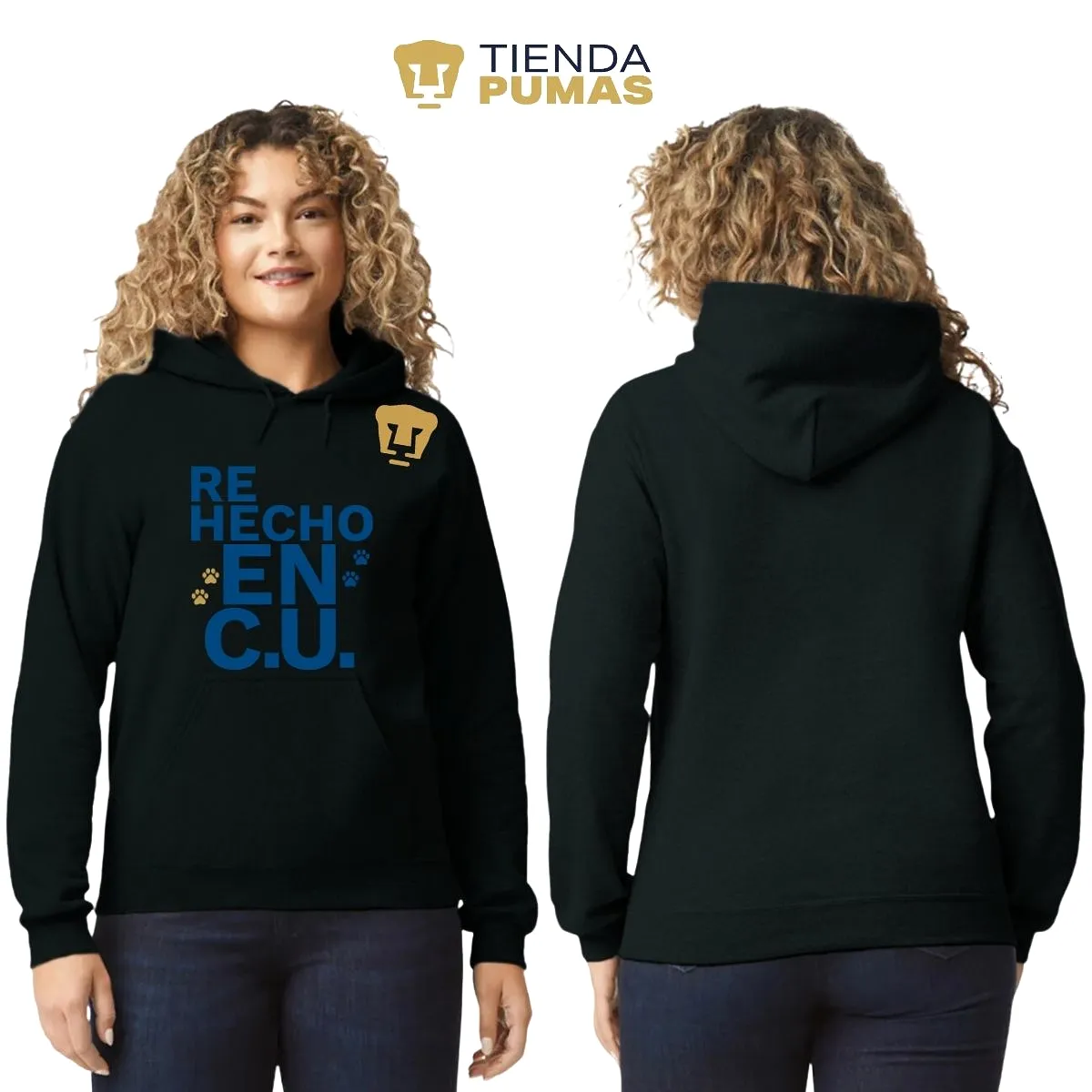 Sudadera Mujer Hoodie Pumas UNAM Re Hecho en C.U.