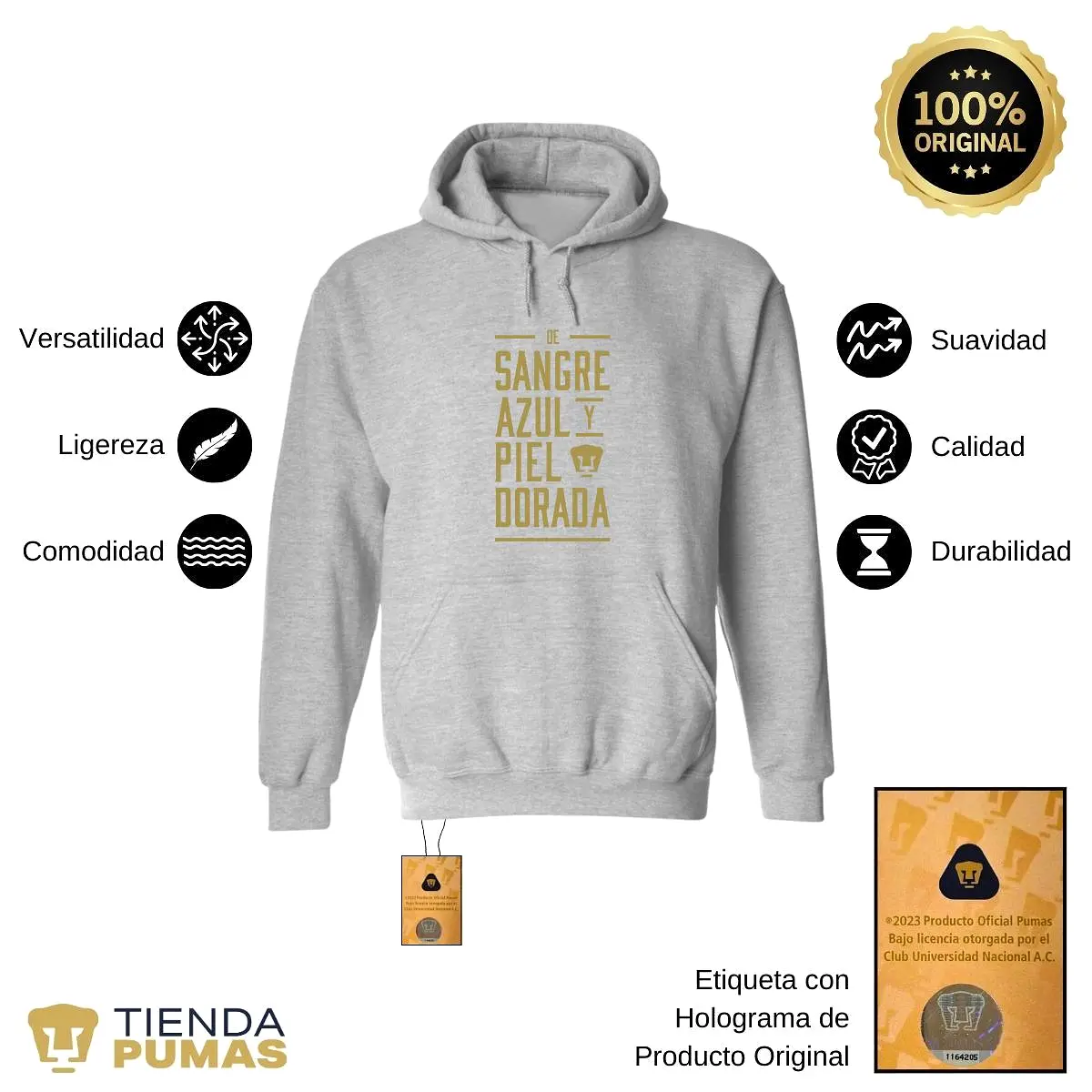 Sudadera para Hombre Hoodie Pumas UNAM De sangre azul