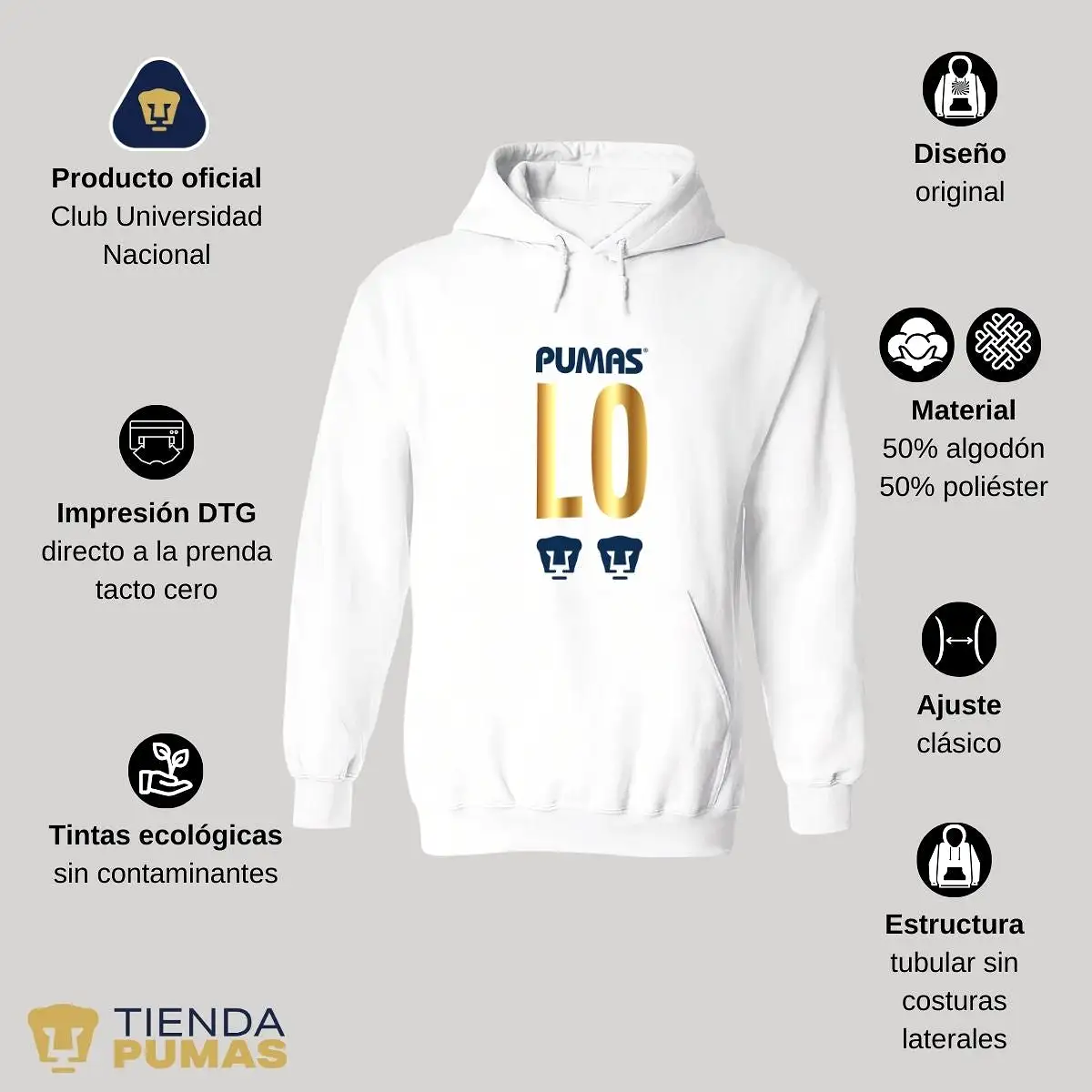 Sudadera para Hombre Hoodie Pumas UNAM Love 1