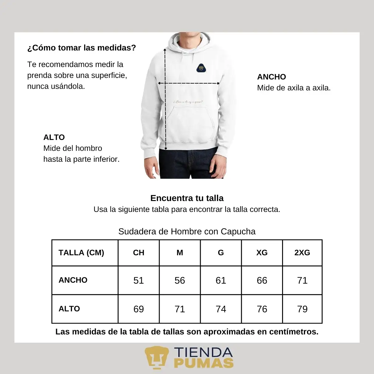 Sudadera para Hombre Hoodie Pumas UNAM Te voy a querer