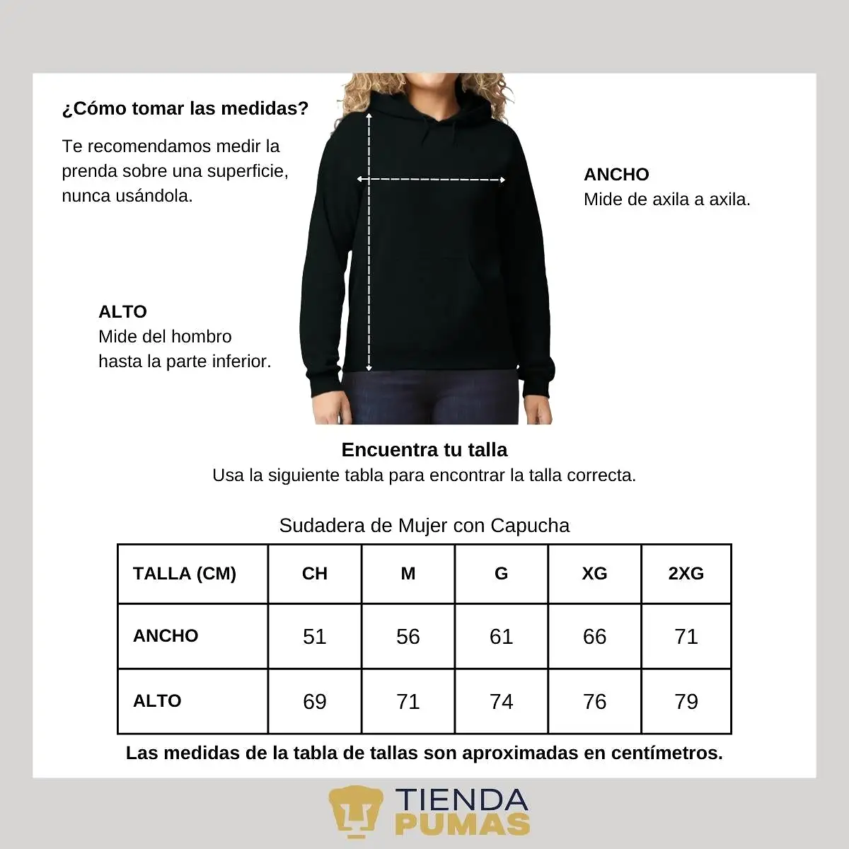 Sudadera para Mujer Hoodie Pumas UNAM De sangre azul