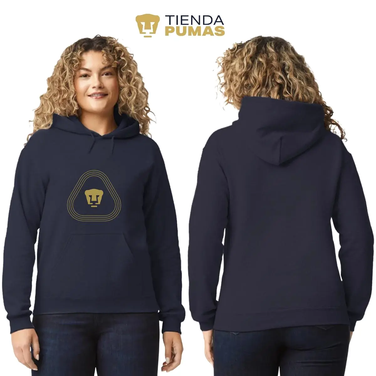 Sudadera para Mujer Hoodie Pumas UNAM Logo Líneas