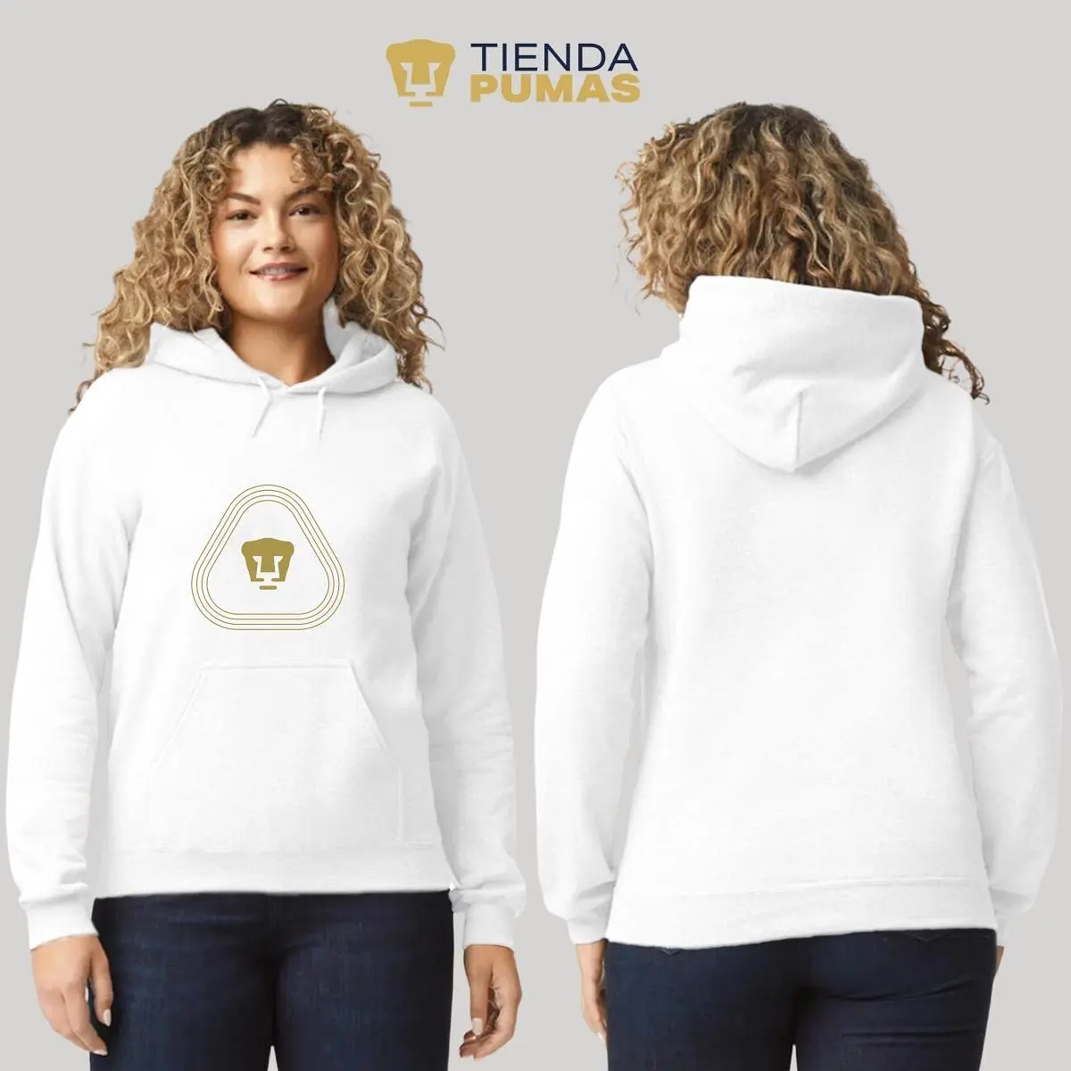 Sudadera para Mujer Hoodie Pumas UNAM Logo Líneas