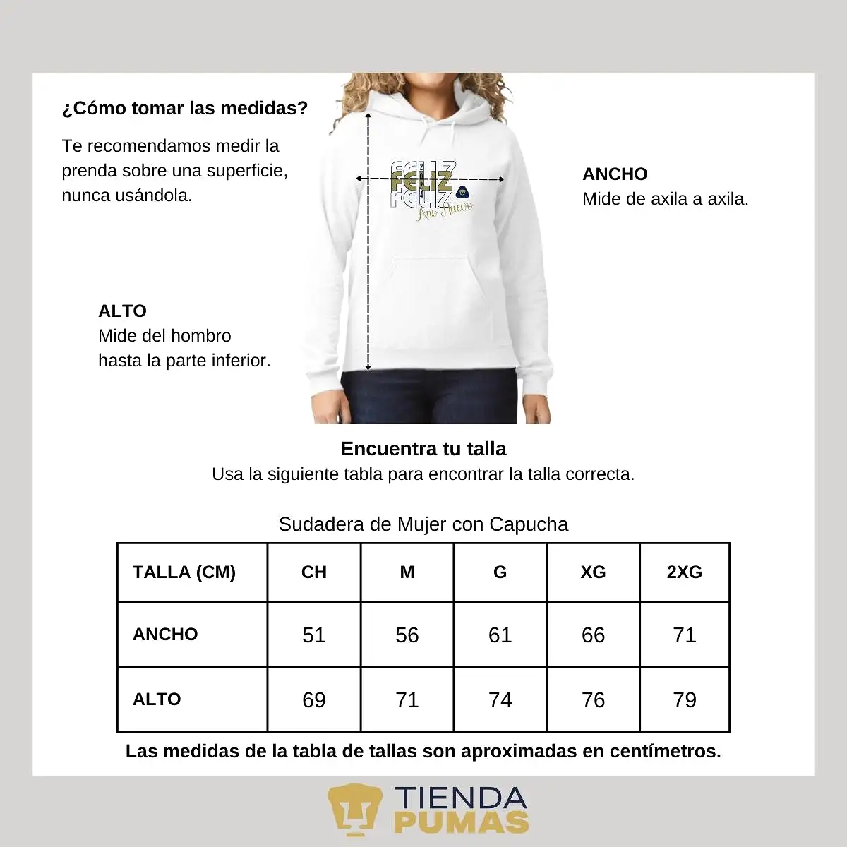 Sudadera Para Mujer Hoodie Pumas UNAM Nuevo Ao