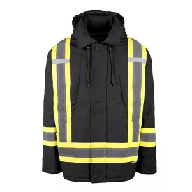 Terra Hi-VIS Men's Lined Winter Canvas Safety Parka 116568 - Black