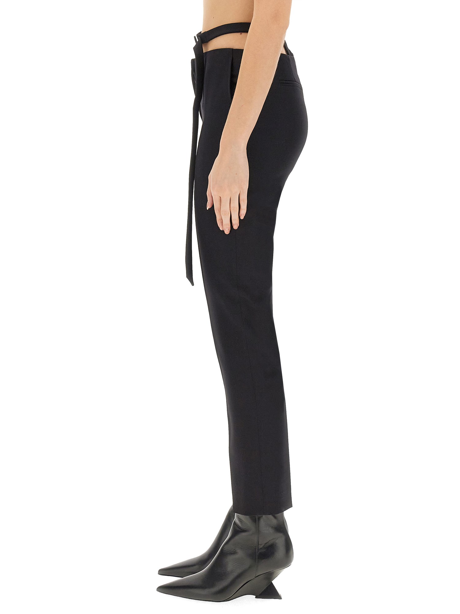 THE ATTICO    VIRGIN WOOL CUT OUT PANTS