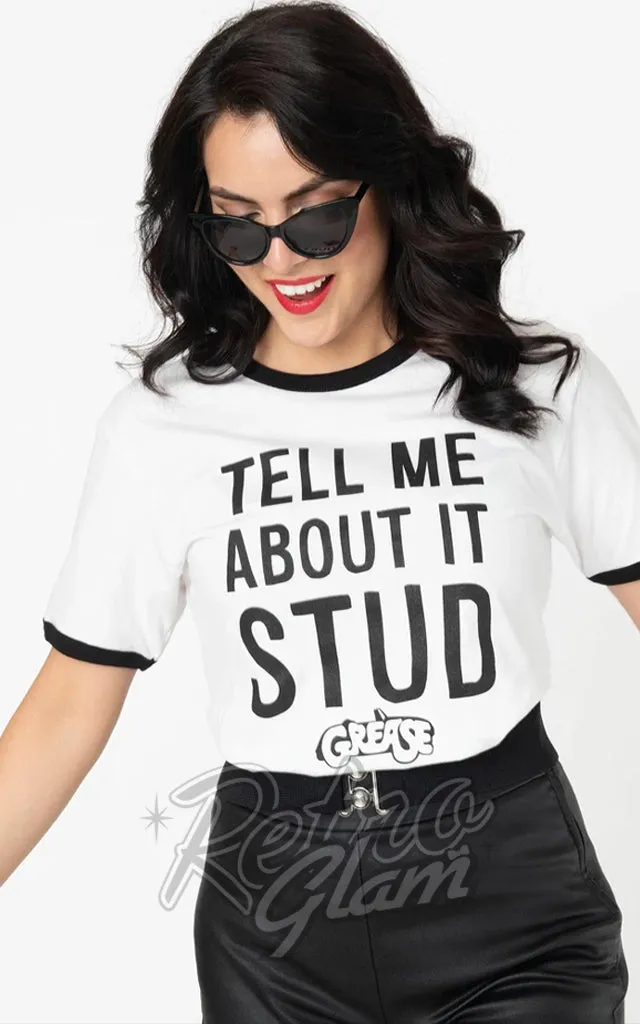 Unique Vintage X Grease Tell Me About It Stud Unisex Tee - S & M left