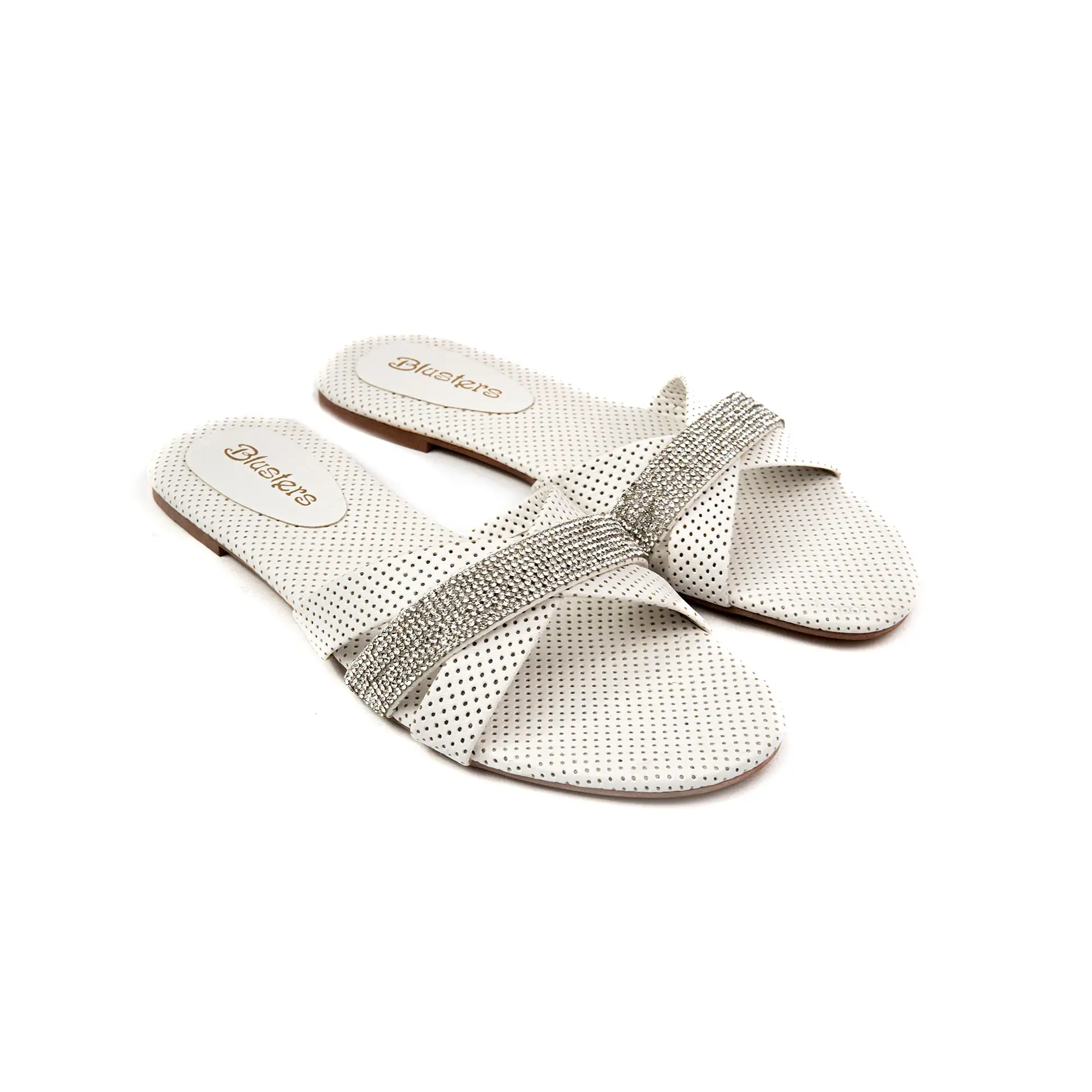 White Mesh Strip Slides