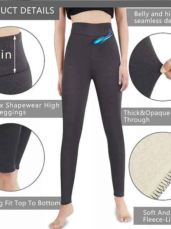 Women's Cozy High Waist Fleece Tights for Fall and Winter