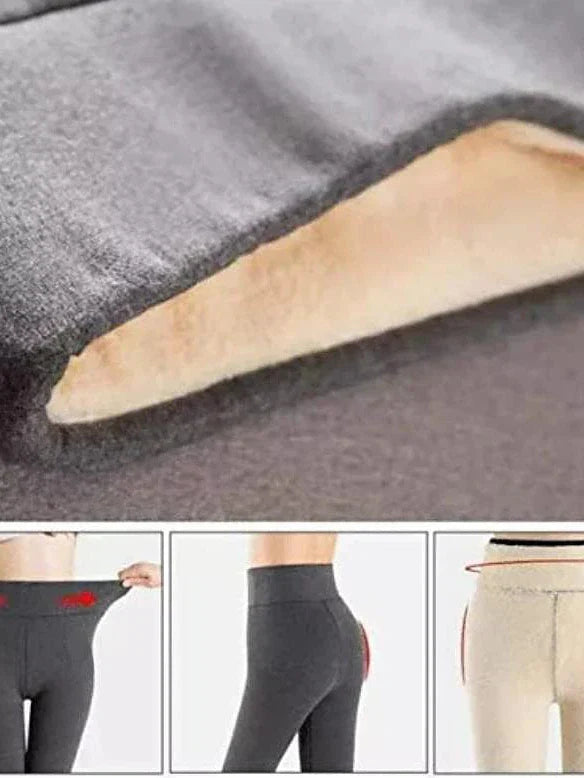 Women's Cozy High Waist Fleece Tights for Fall and Winter