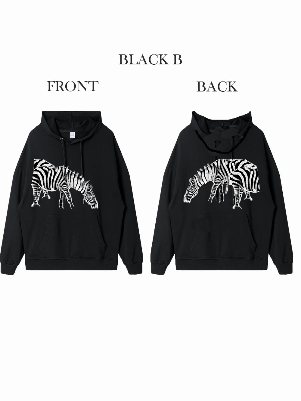 Zebra Dual Match Hoodies Unisex Valentine Artist Hand Painting A& B Couple Matching Hoodies