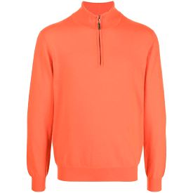 ZIPPED CASHMERE TURTLENECK ORANGE